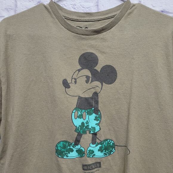 NEFF x Disney Collab Mickey Mouse Tshirt Sz L Tropical Floral Streetwear Grunge - Picture 2 of 8